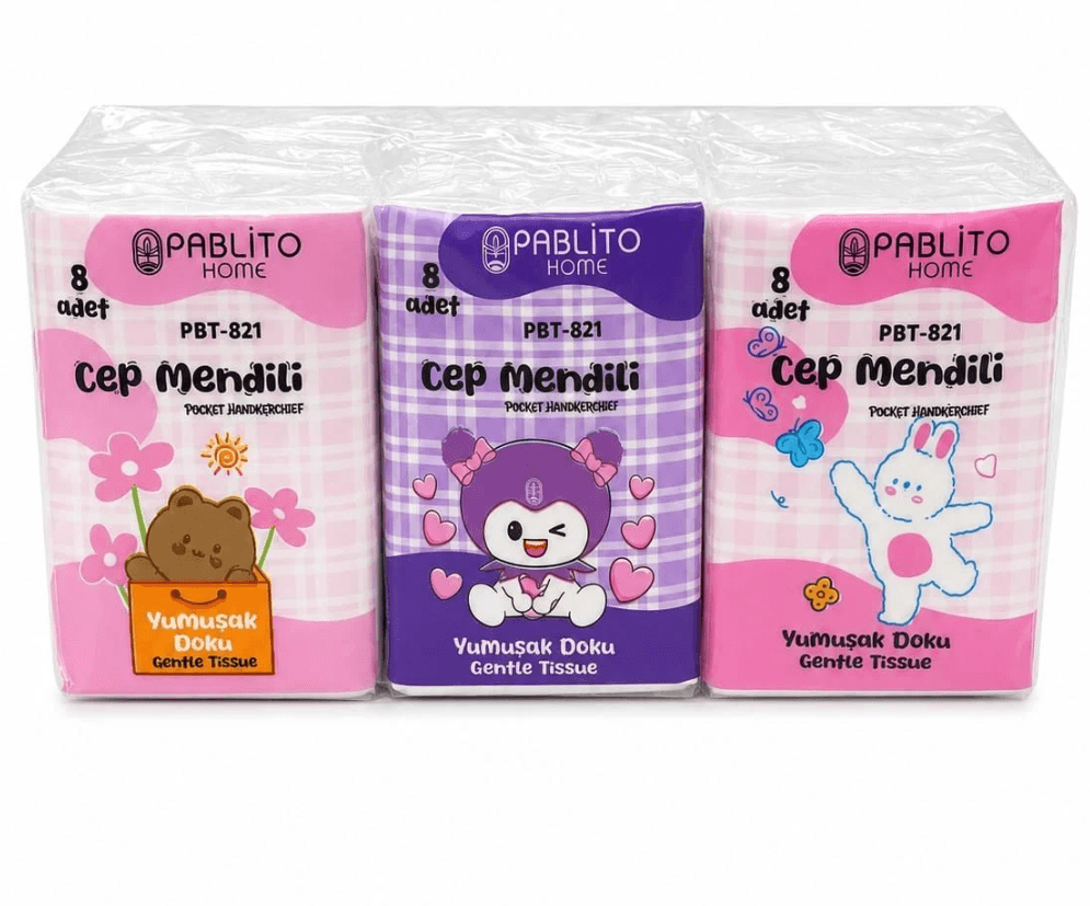 PABLİTO 9 LU CEP MENDİLİ FİGÜRLÜ KL*60