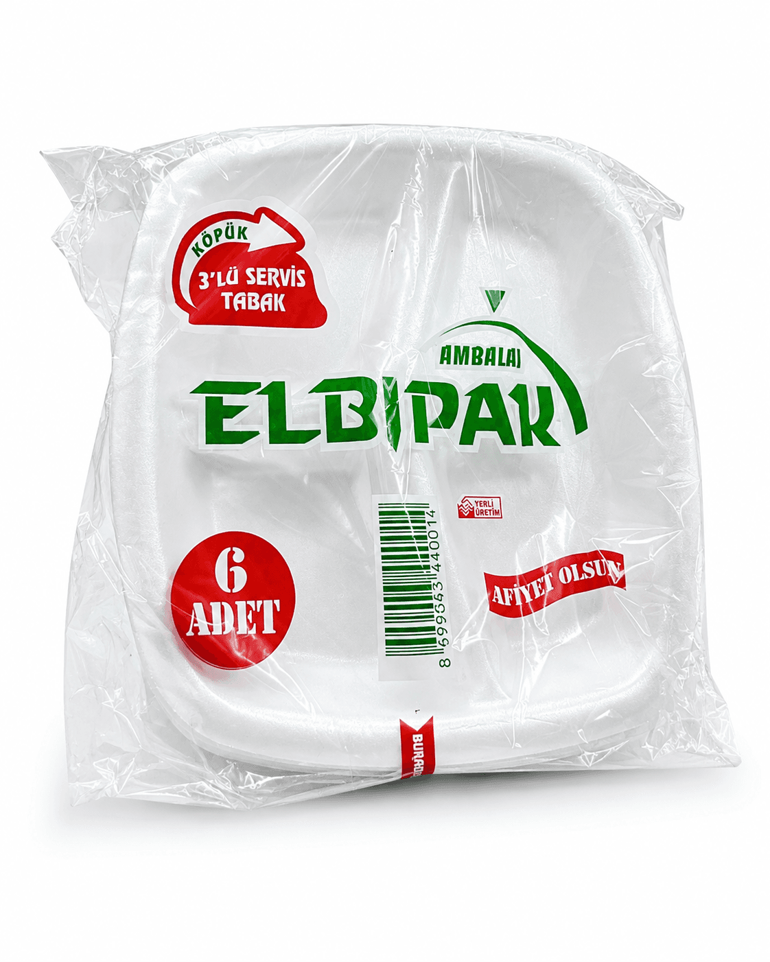 ELBİPAK KÖPÜK TABAK 3 GÖZ 6'LI KL*50