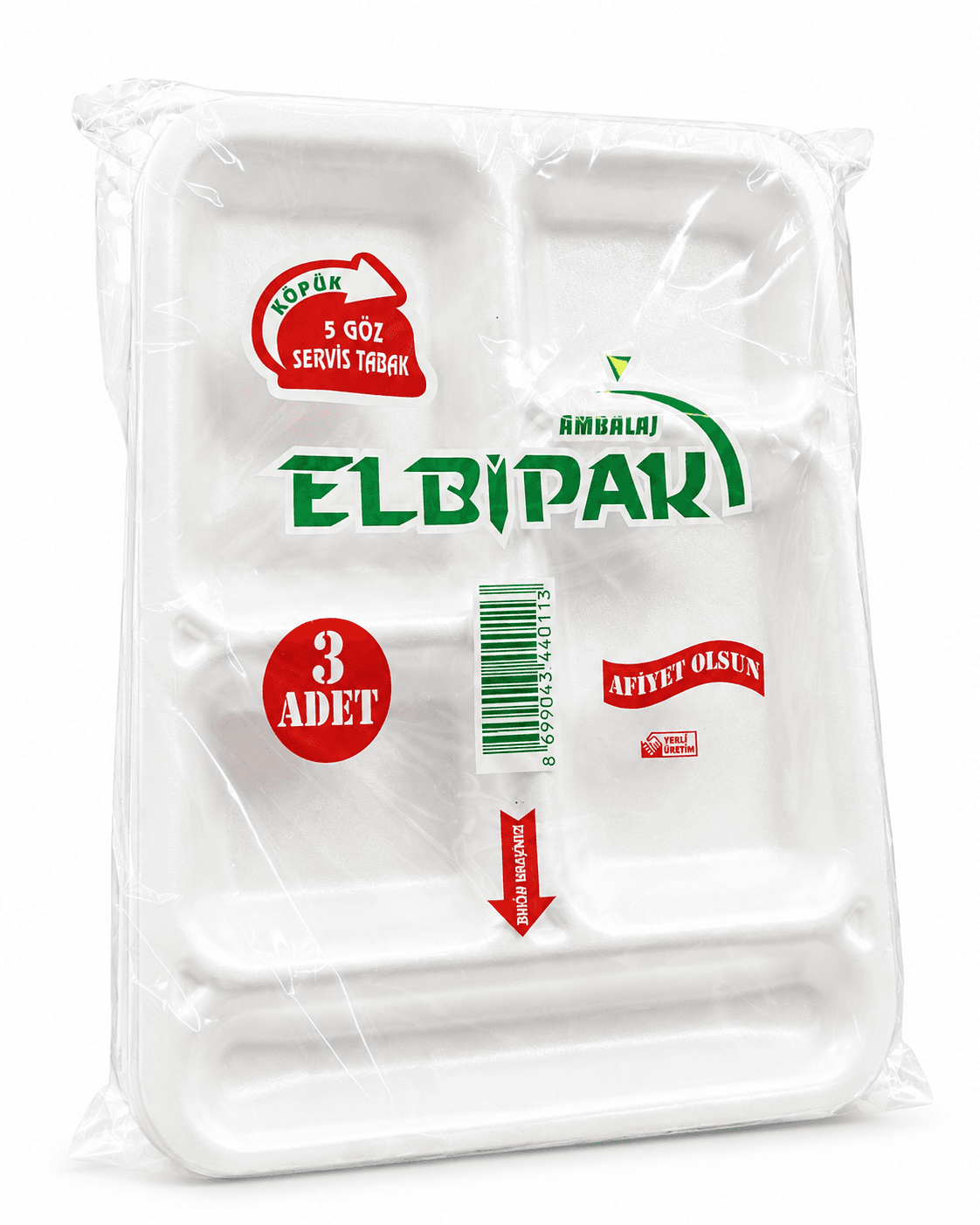 ELBİPAK KÖPÜK TABAK 5 GÖZ 3'LÜ KL*30