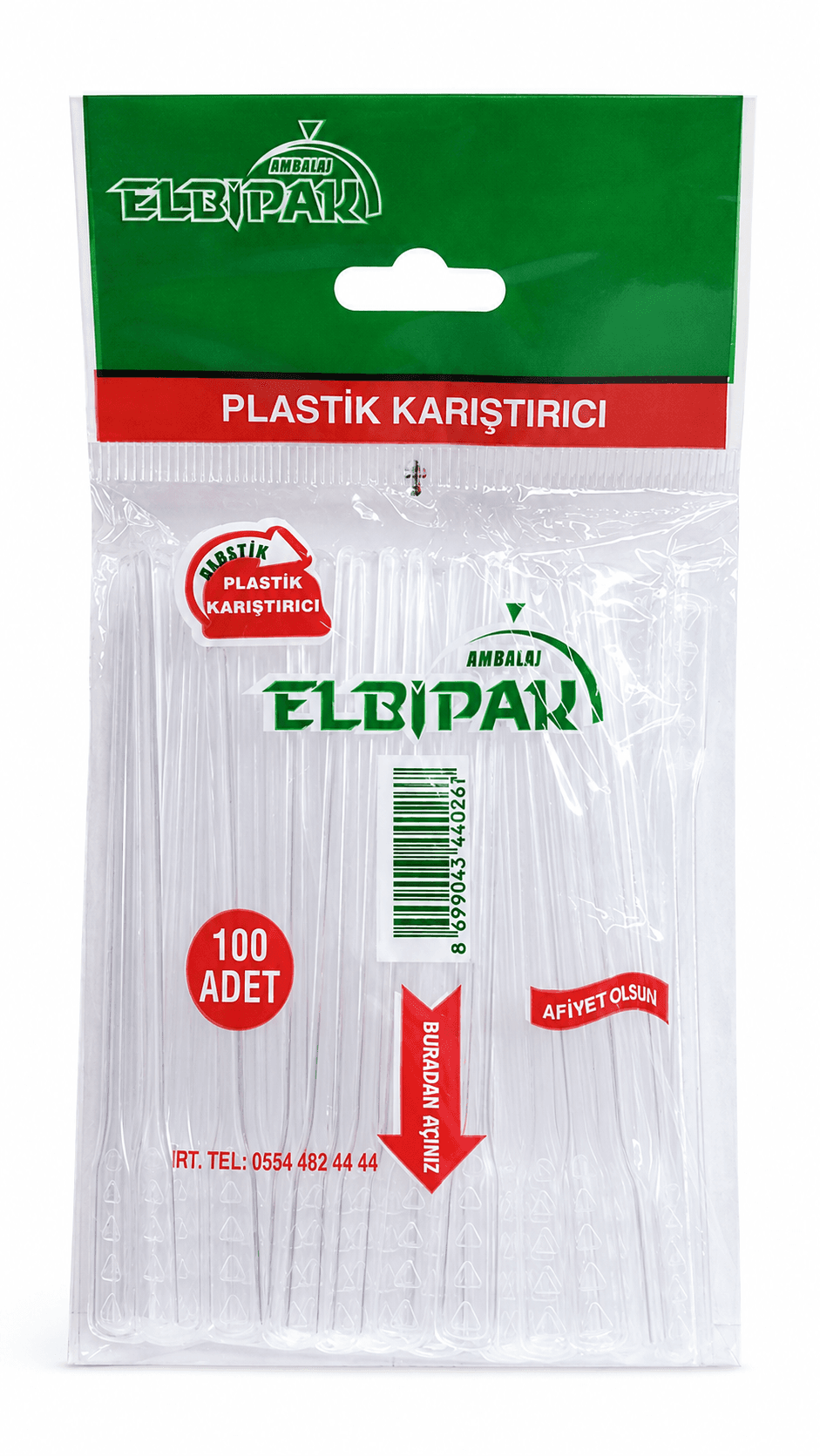 ELBİPAK PLASTİK KARIŞTIRICI 100'LÜ KL*100