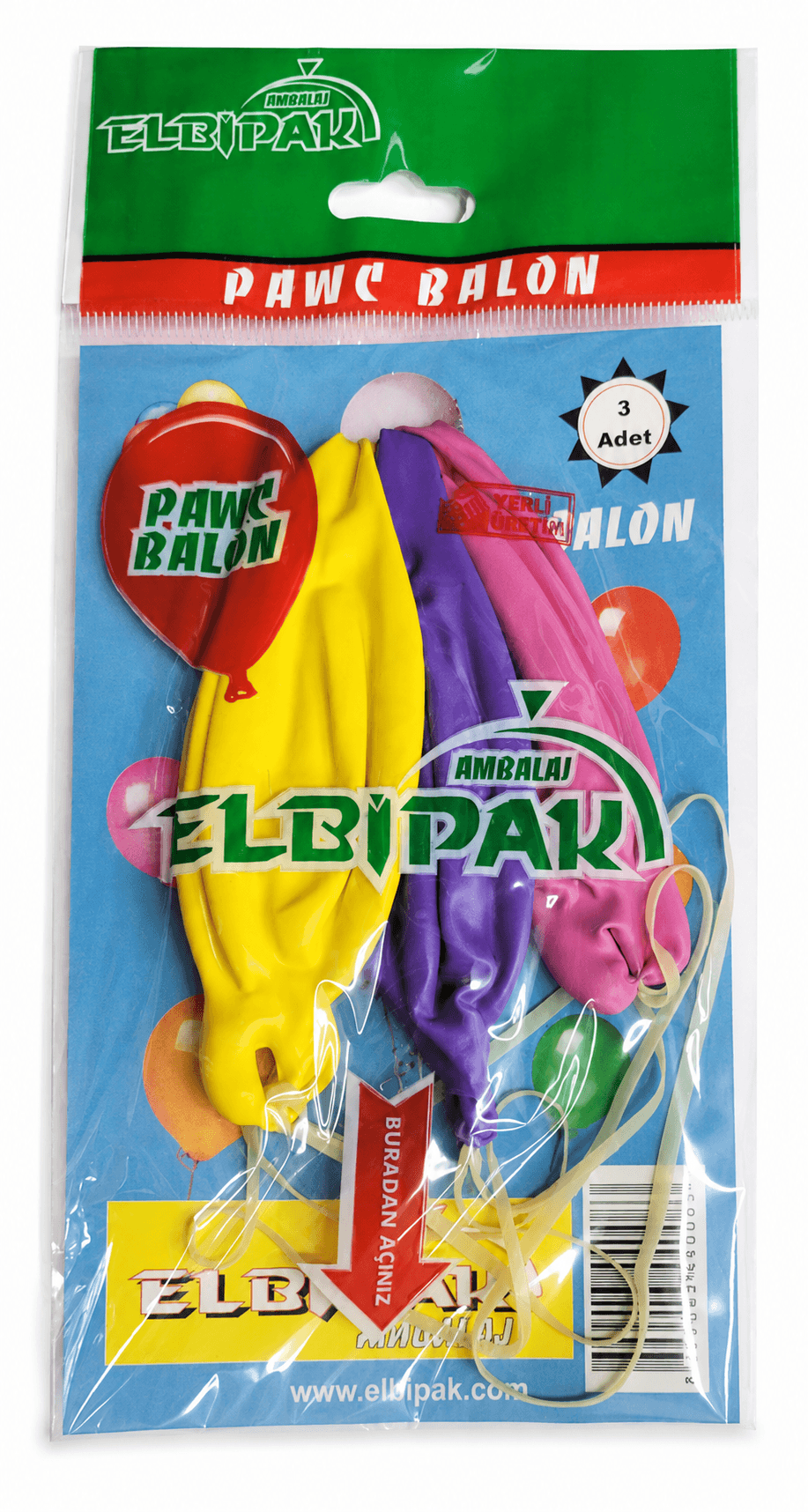 ELBİPAK PANÇ BALON 3'LÜ KL*100
